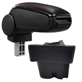 Cotieră pentru Peugeot 207 (02.2006-) negru piele ecologica cu cusatura rosie