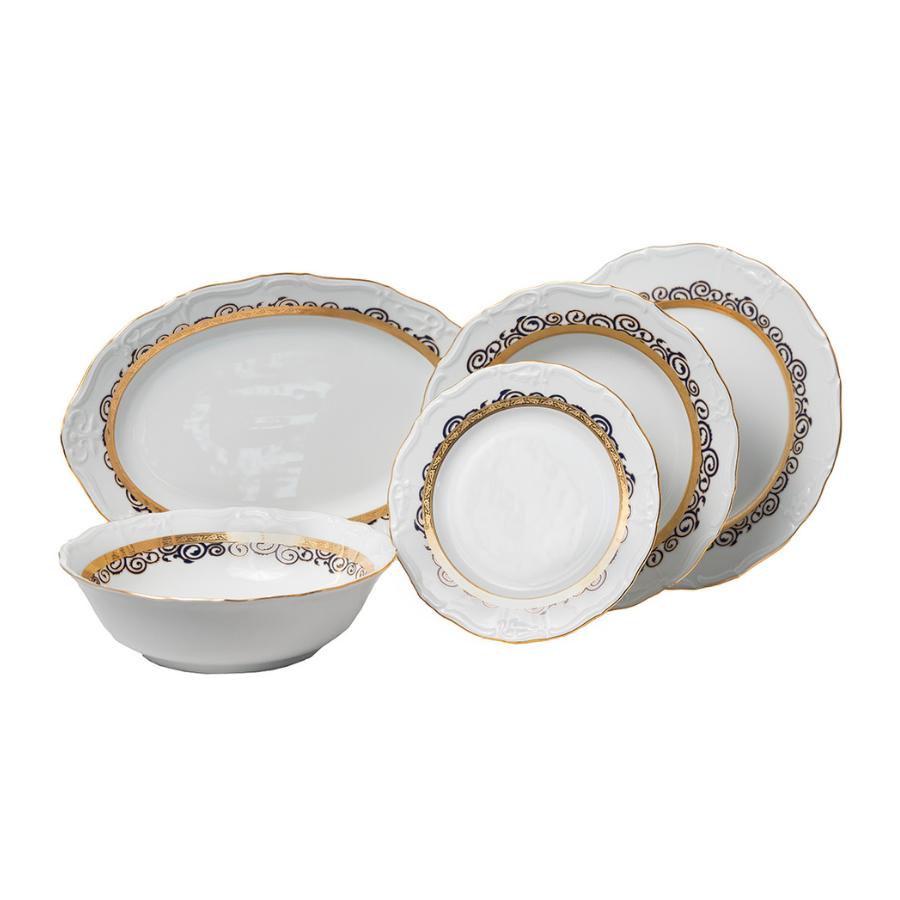 MARIE LOUISE decor Aur - Serviciu de masa portelan Bohemia - 6 persoane (20 piese)