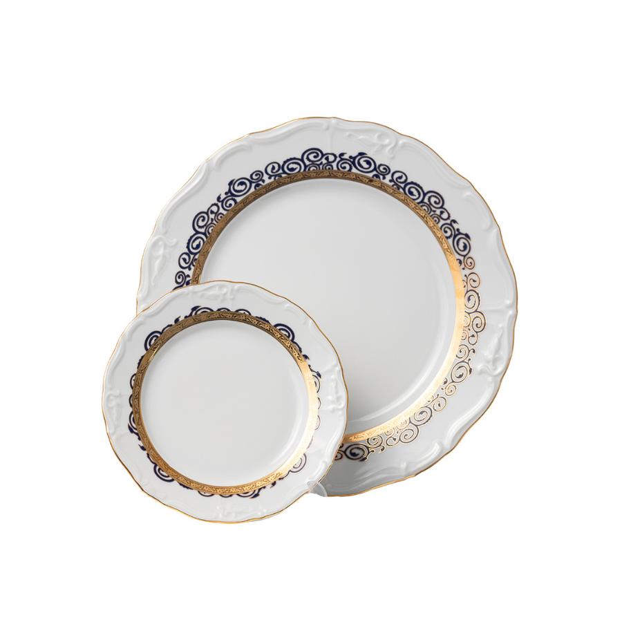 MARIE LOUISE decor Aur -  Serviciu de tort portelan Bohemia - 6 persoane (7 piese)