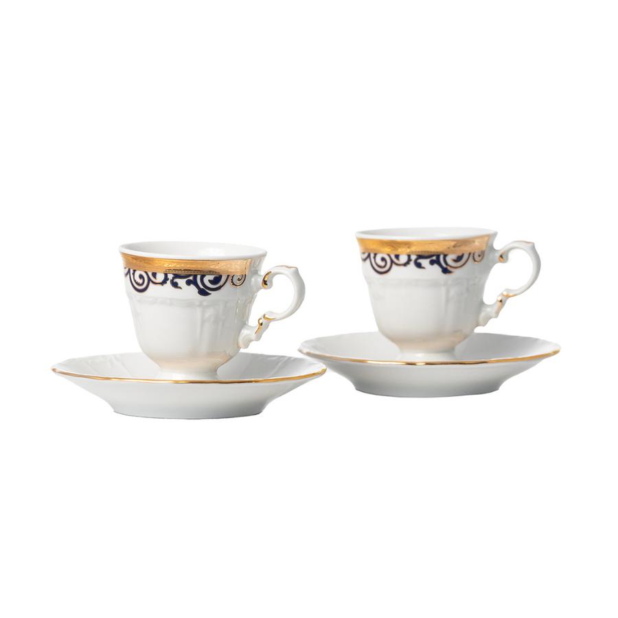 MARIE LOUISE decor Aur - Serviciu de cafea portelan Bohemia 85 ml - 6 persoane (12 piese)
